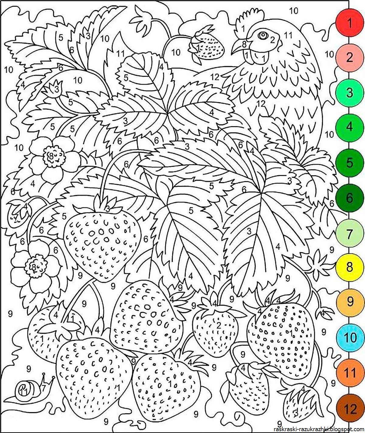 Stimulated coloring by numbers