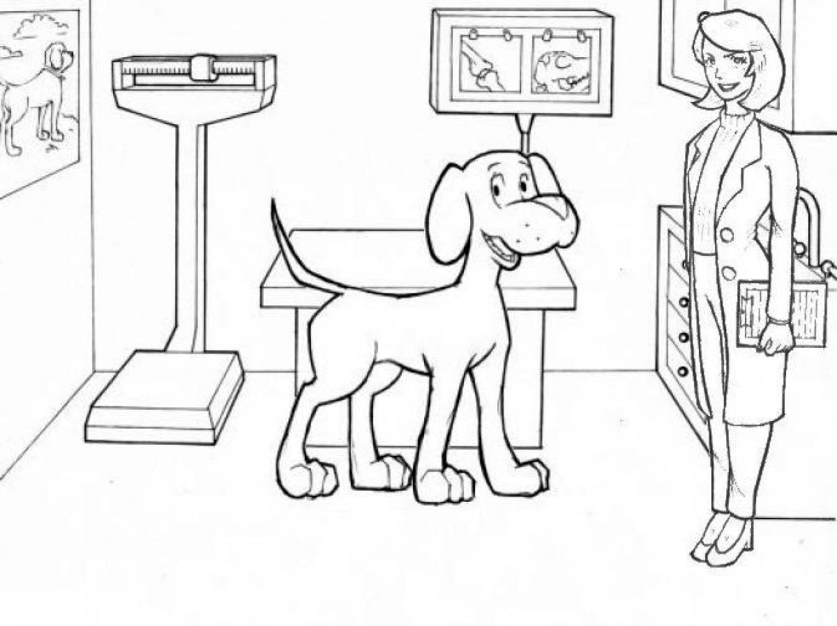 Sweet veterinarian coloring page