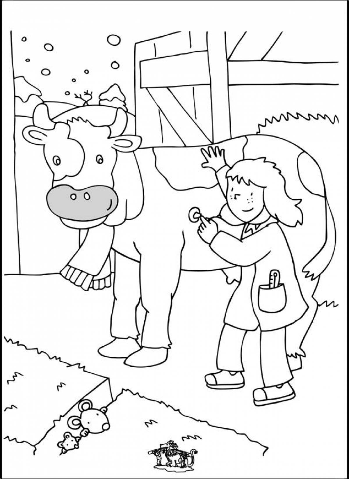 Coloring page charming veterinarian