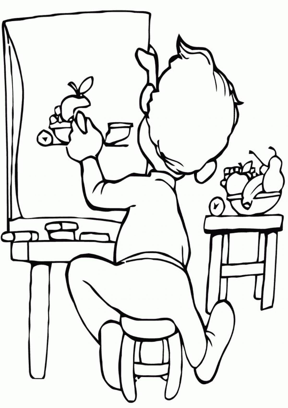 Раскраска «Рисуй с художником» лента синяя - Магазин «Квик»