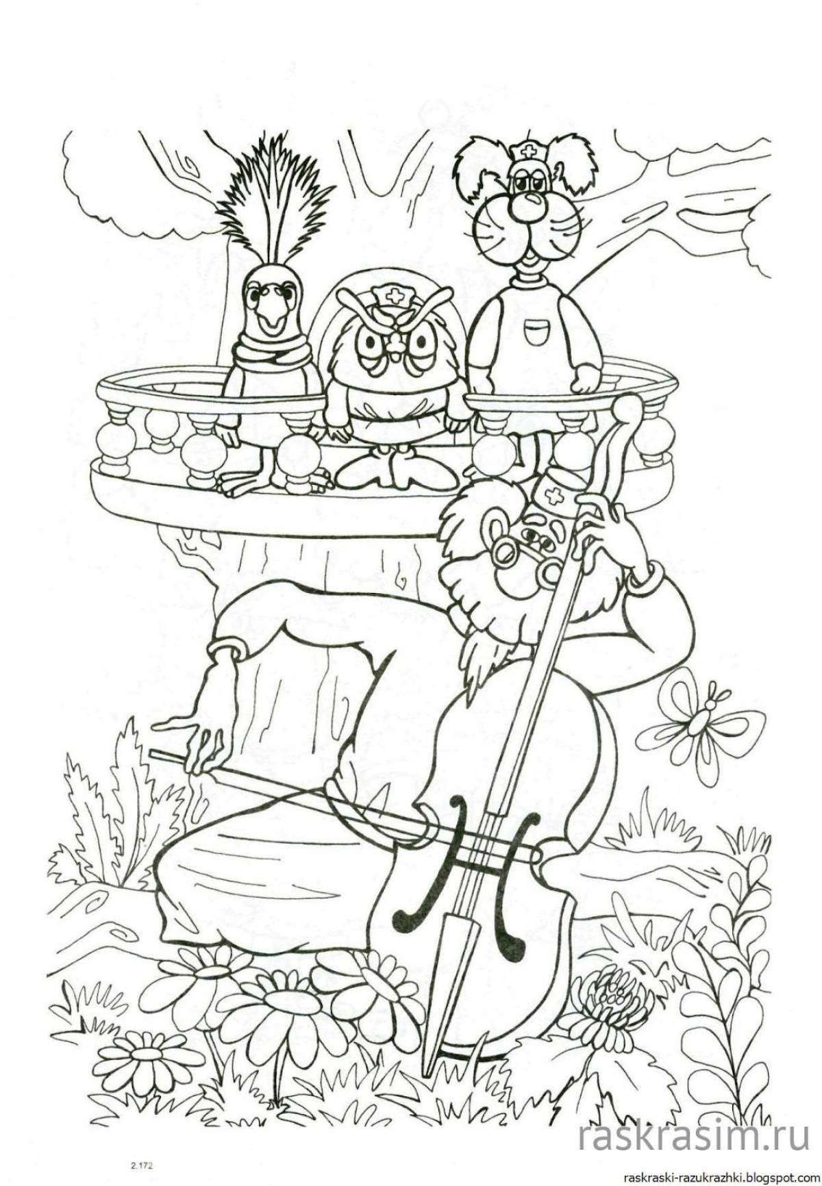 Dr. Aibolit's involvement coloring page