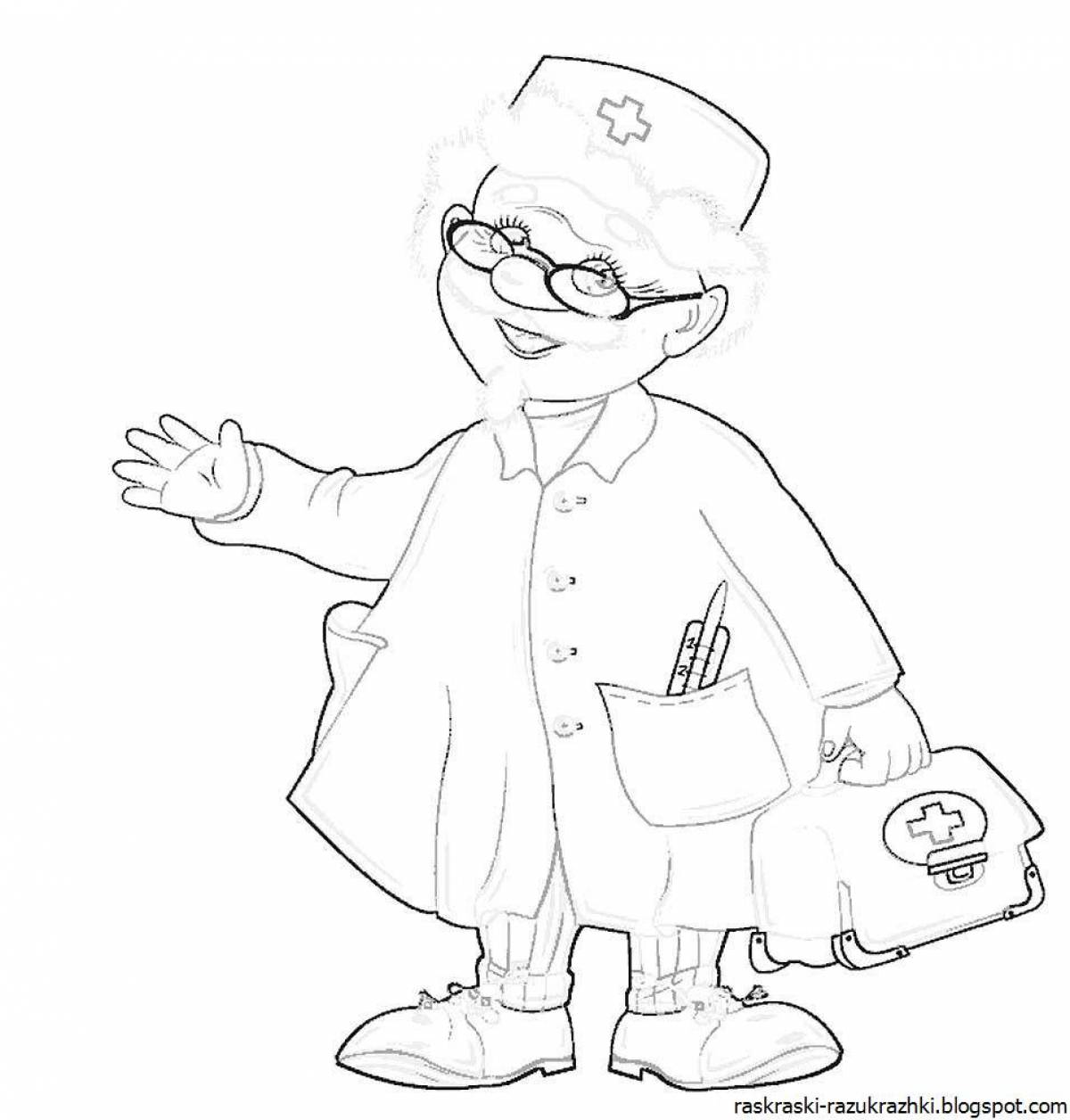 Coloring page charming doctor aibolit