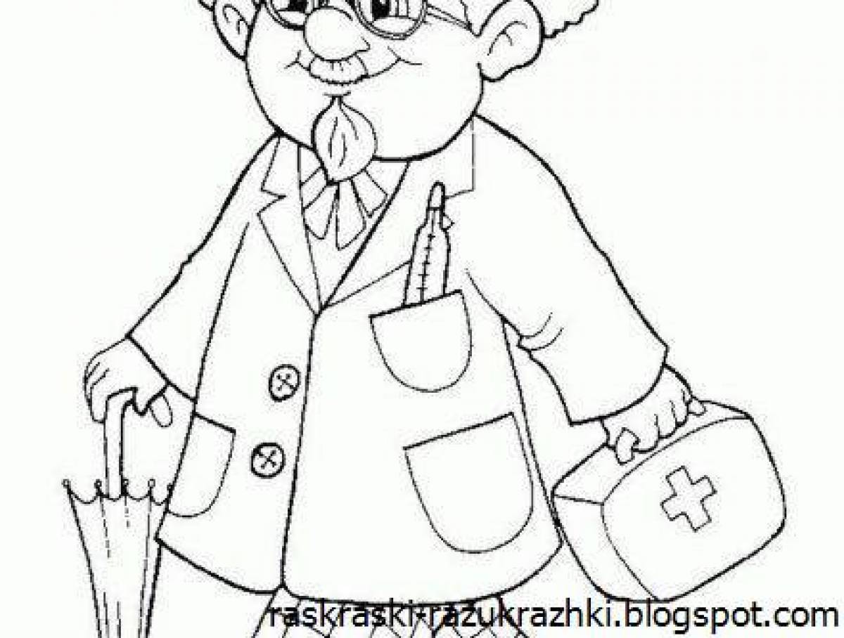 Creative doctor aibolit coloring book