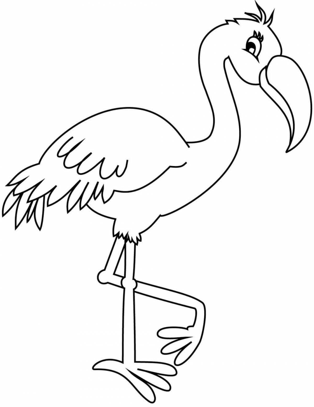 Adorable flamingo coloring book for kids