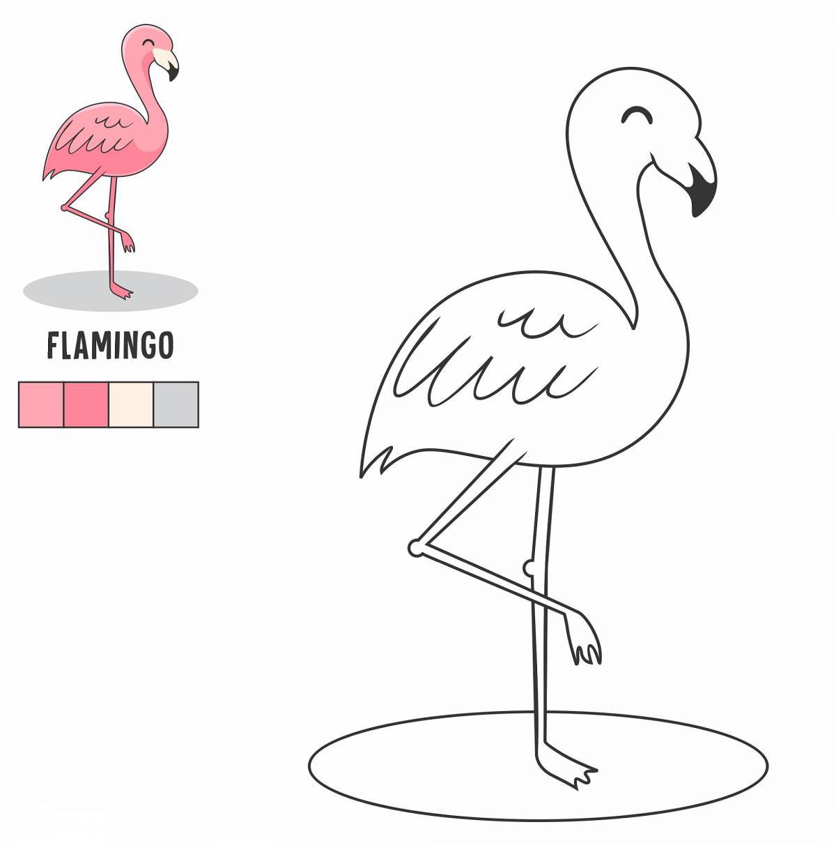 Симпатичные фламинго раскраски для детей