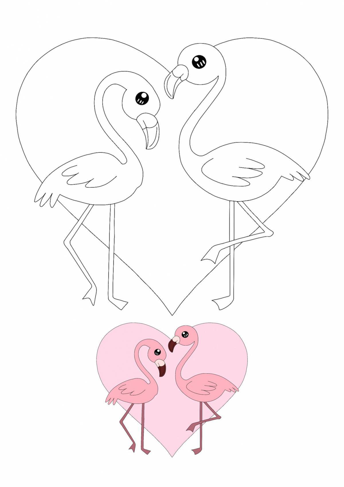 Сказочные фламинго раскраски для детей