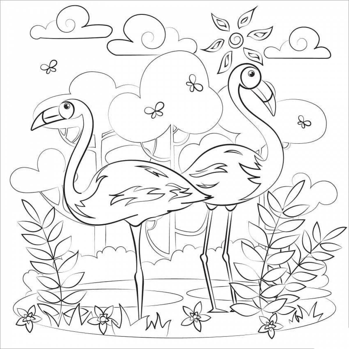 Изысканные раскраски фламинго для детей