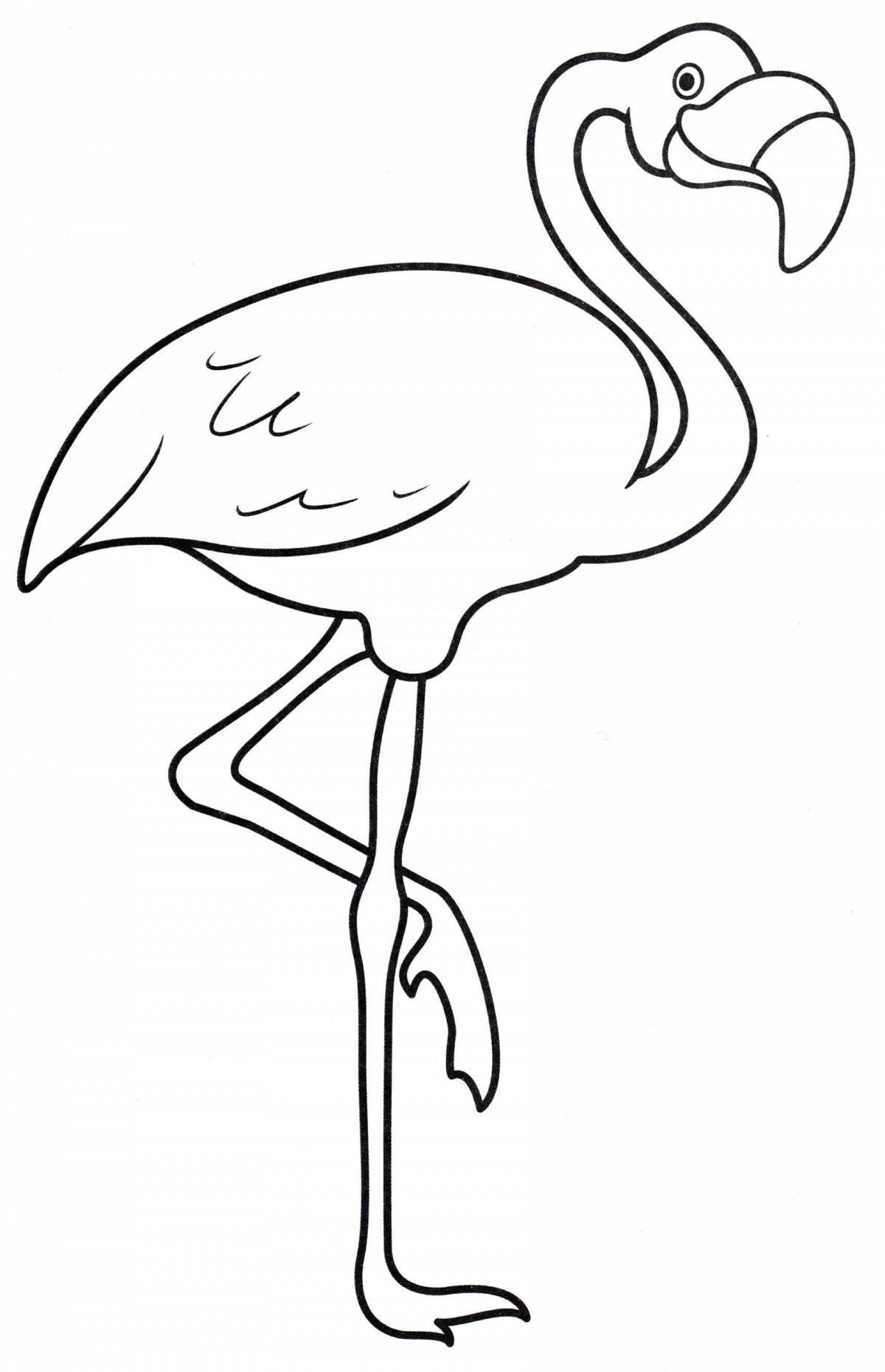 Fancy flamingo coloring pages for kids