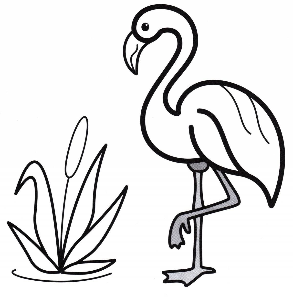 Glowing flamingo coloring pages for kids