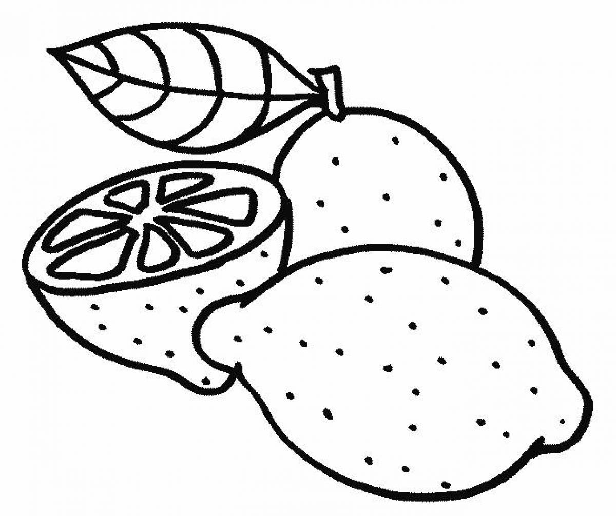 Amazing lemon coloring page for kids