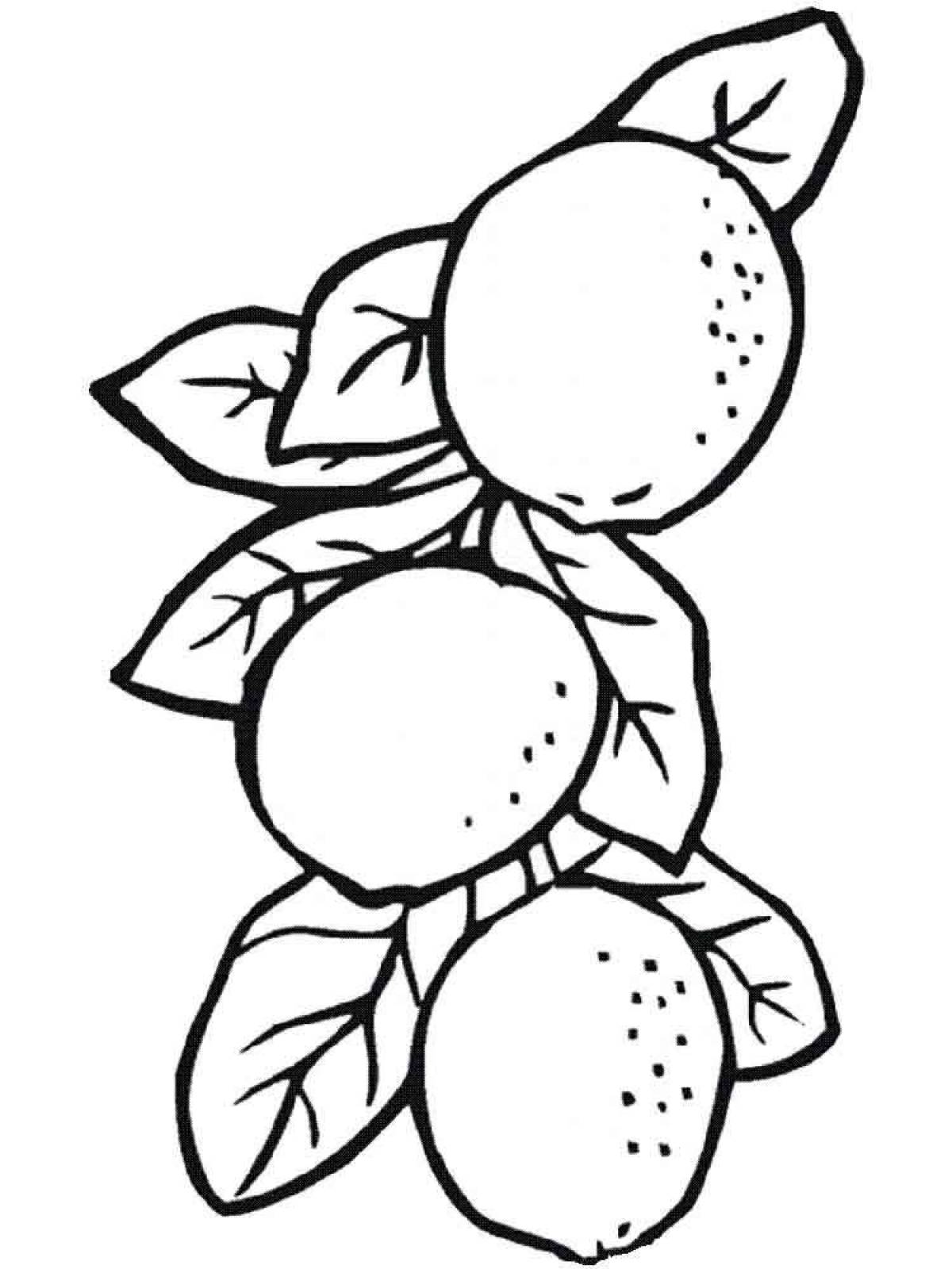 Awesome lemon coloring page for kids
