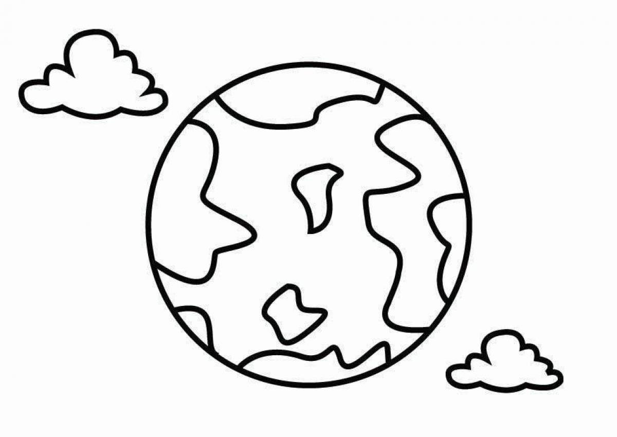 Bright planet earth coloring book for kids