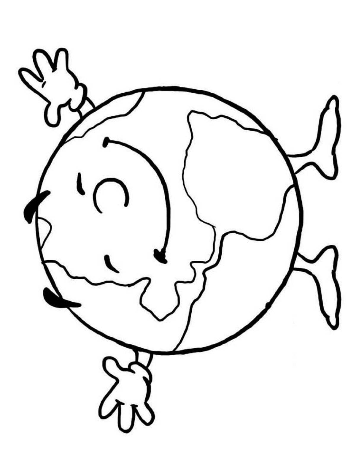 Creative planet earth coloring book for kids