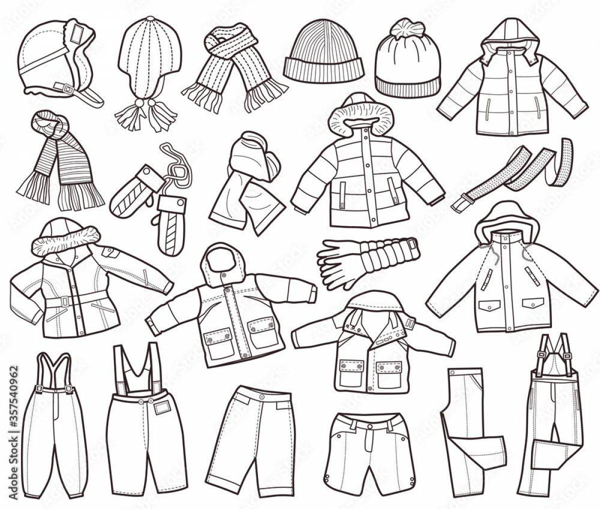 Cute clothes coloring page for 5-6 year olds