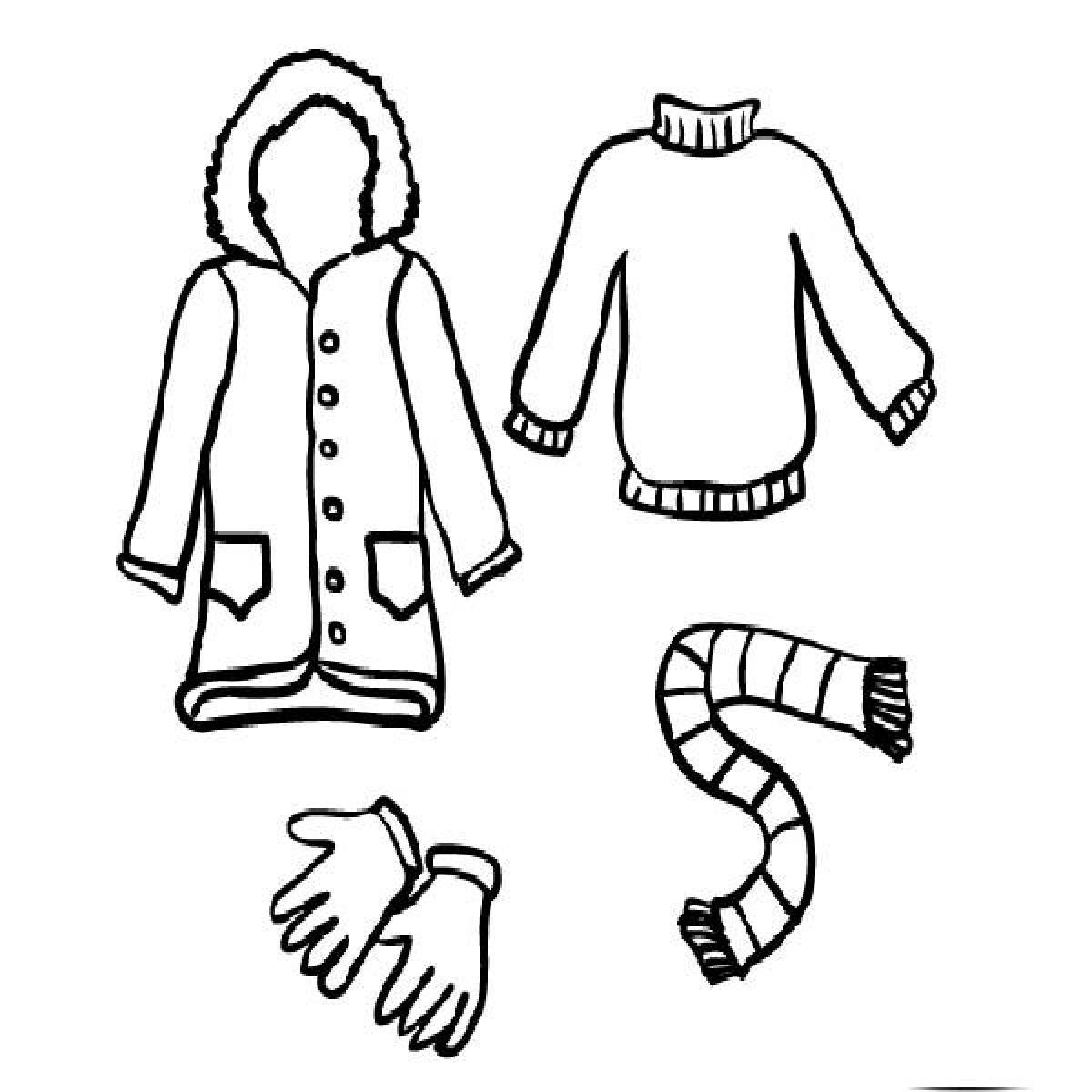 Cute clothes coloring book for 5-6 year olds