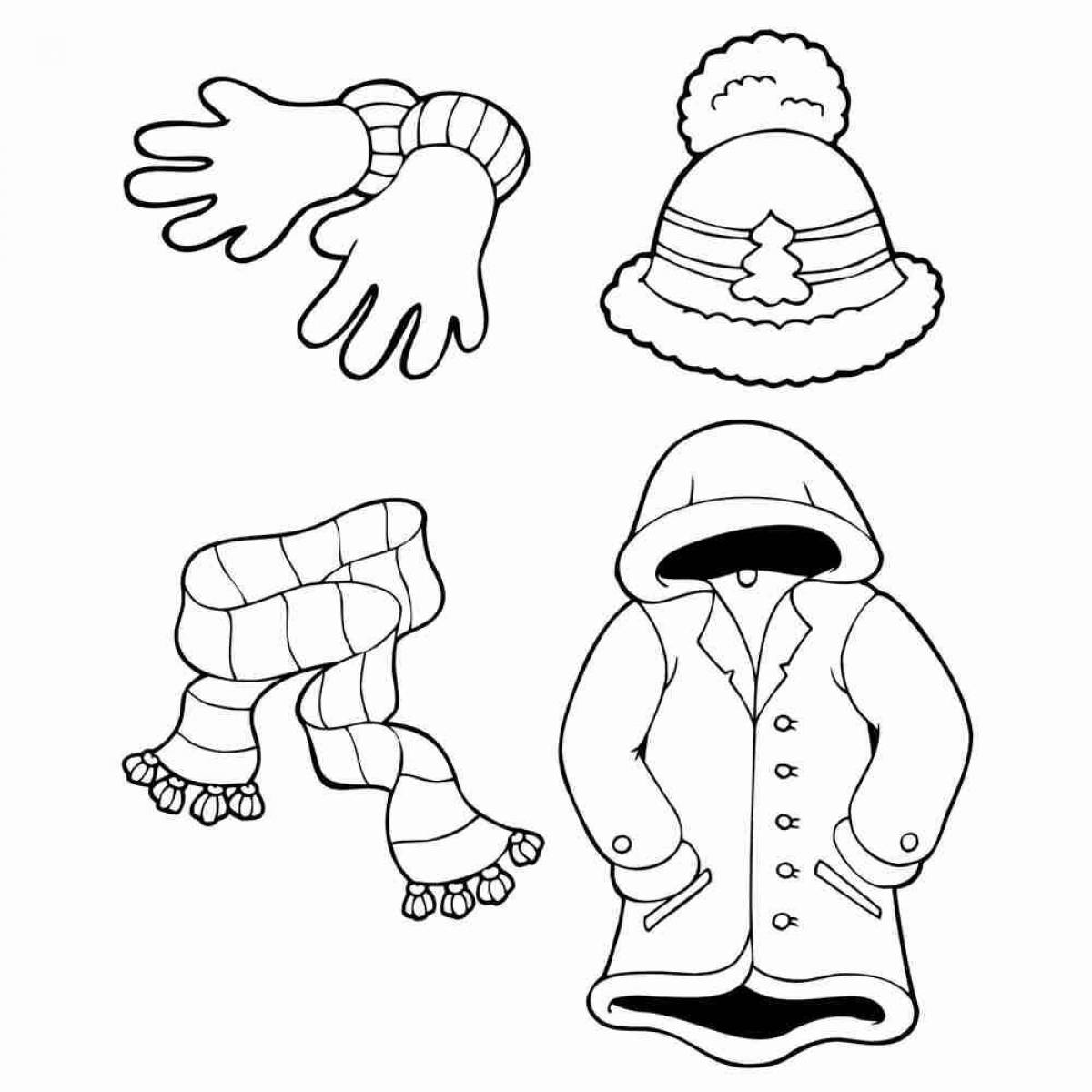 Color-happy clothing coloring page for children 5-6 years old