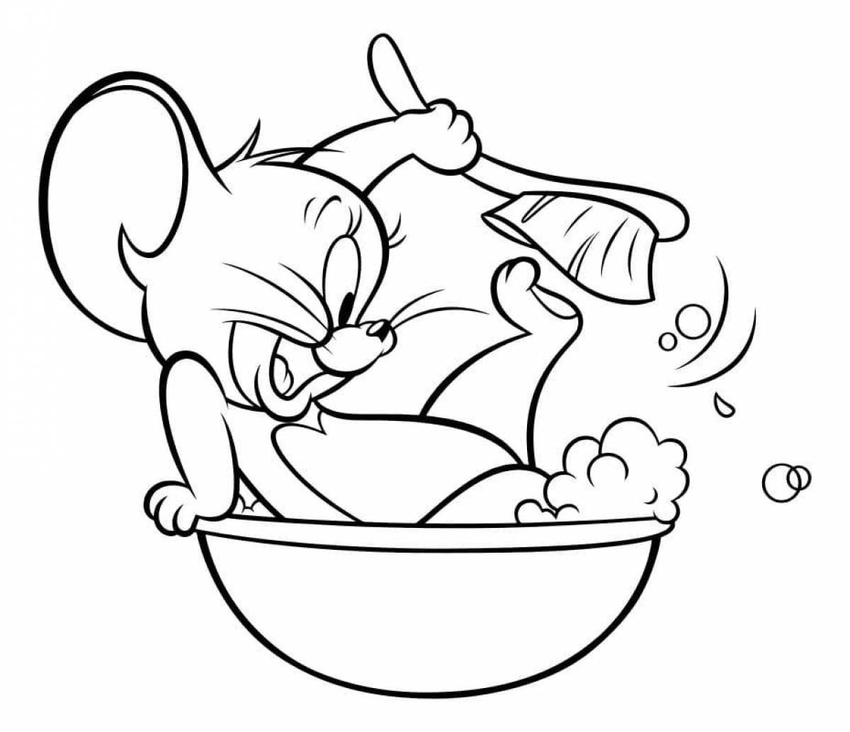 Fancy tom and jerry coloring pages for kids
