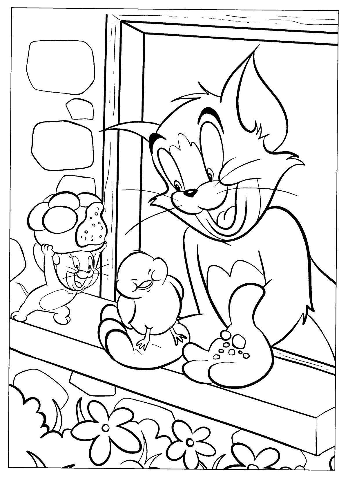 Cute tom and jerry coloring pages for kids