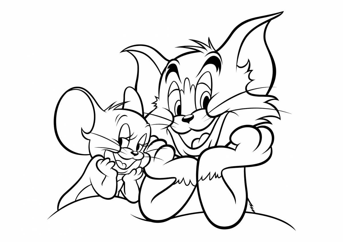 Outstanding tom and jerry coloring page for kids