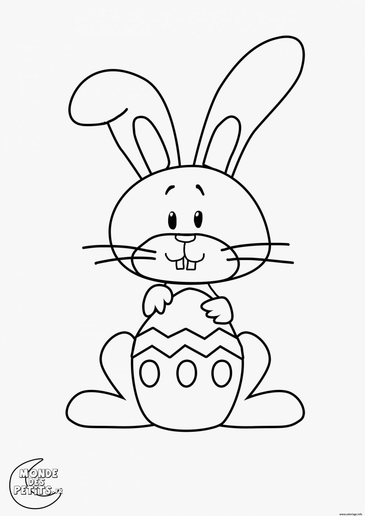 Изысканная раскраска кролик для детей 3-4 лет