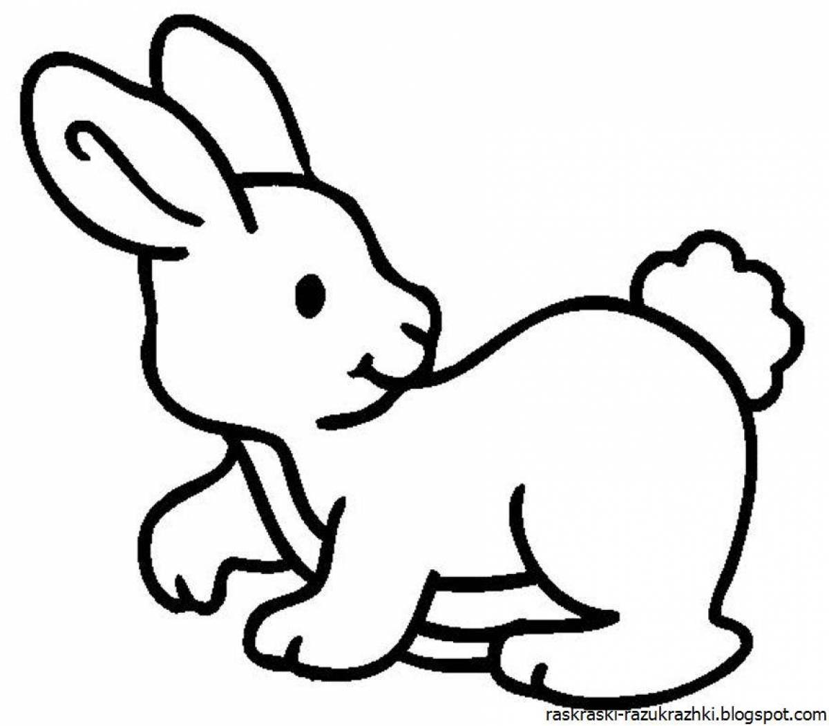 Glamorous rabbit coloring book for children 3-4 years old