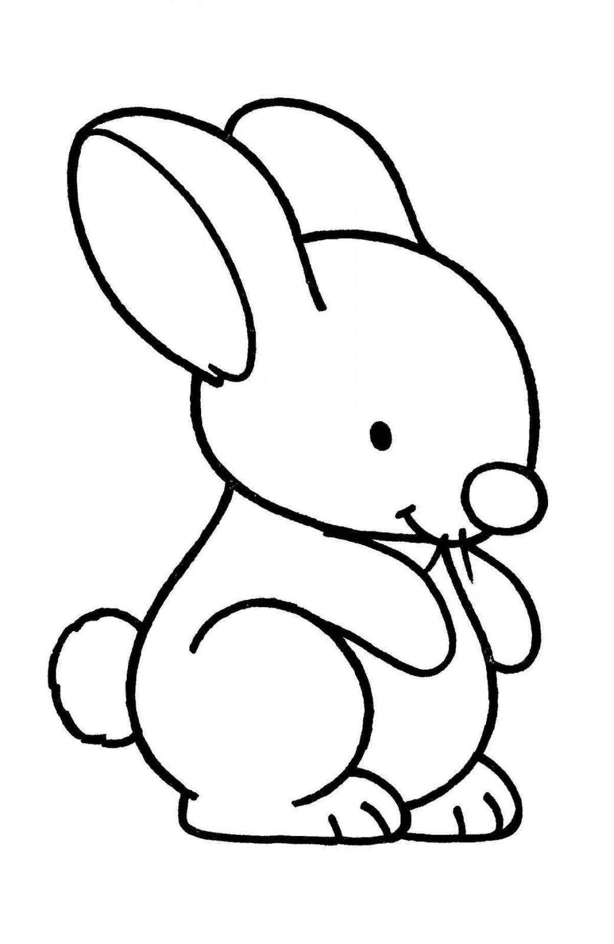 Великолепная раскраска кролик для детей 3-4 лет