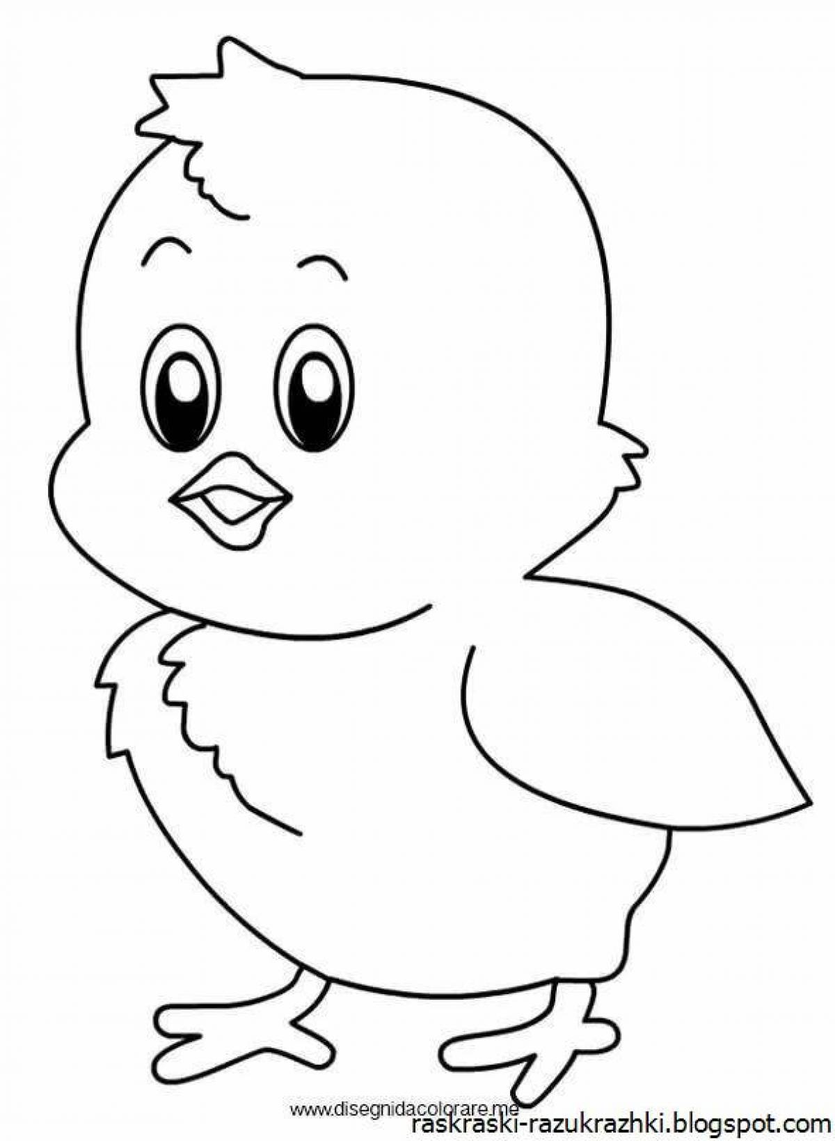 Adorable chick coloring book for 2-3 year olds