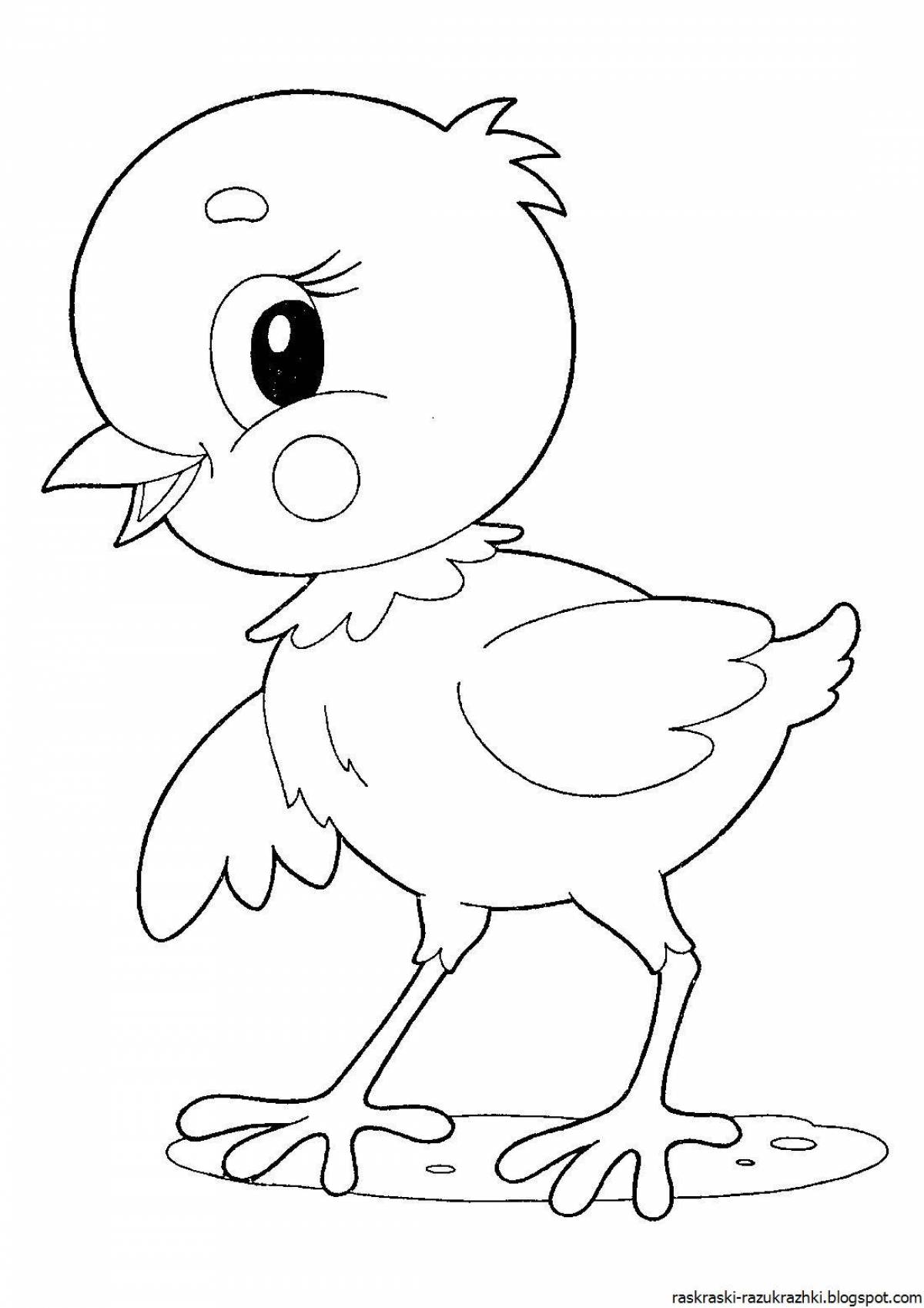 Coloring pages with bright chicks for children 2-3 years old