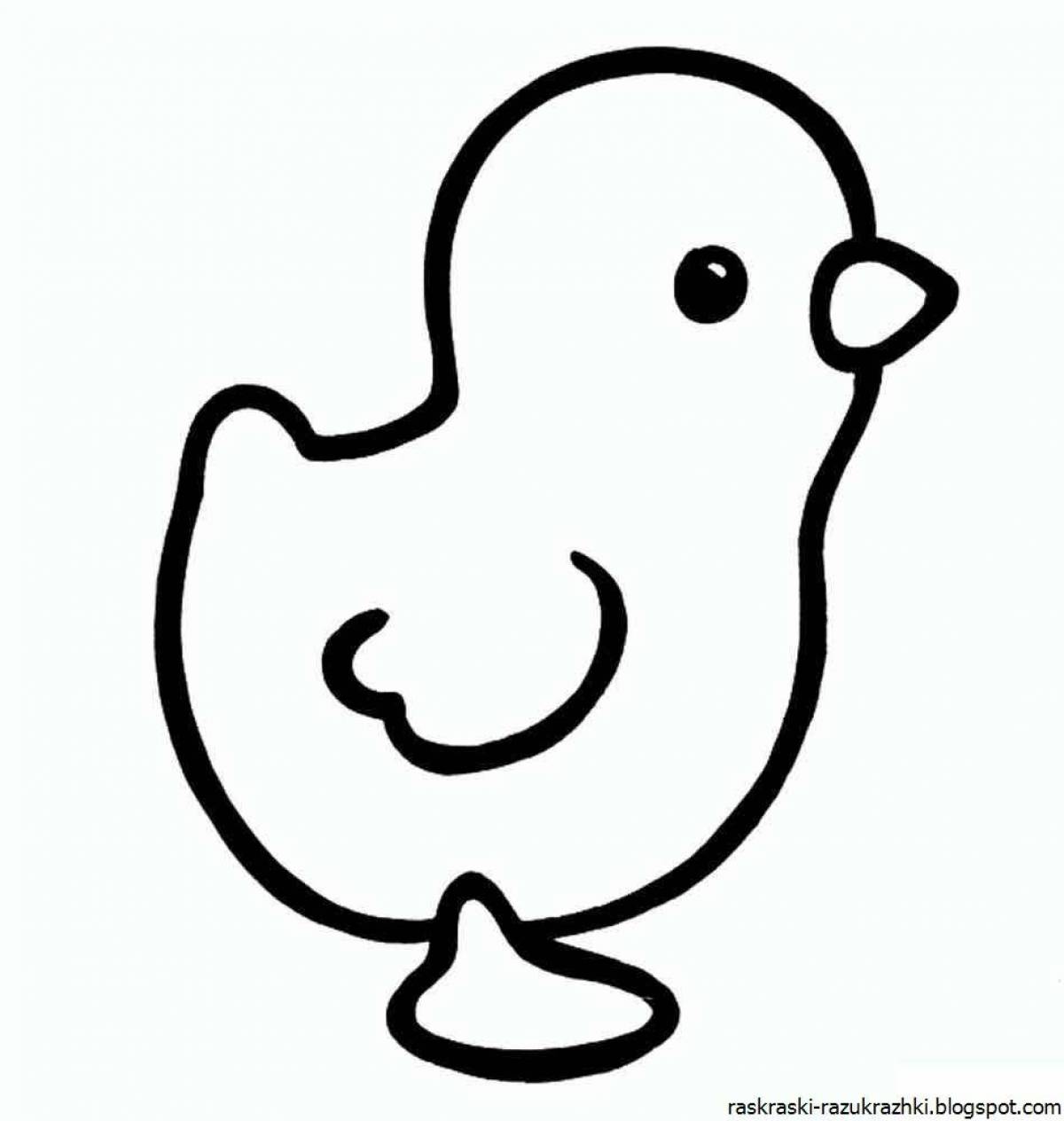 Coloring page cute chick for 2-3 year olds