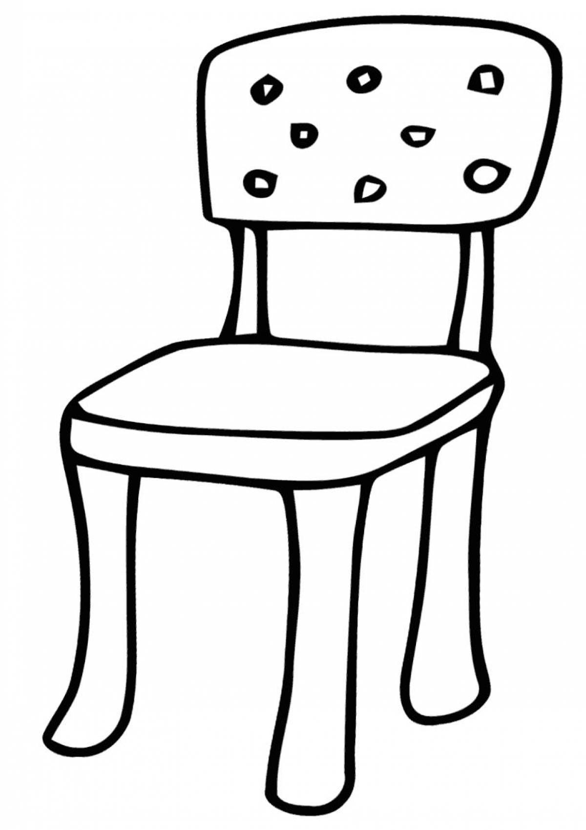 Furniture Color Explosion Coloring Page for 5-6 year olds