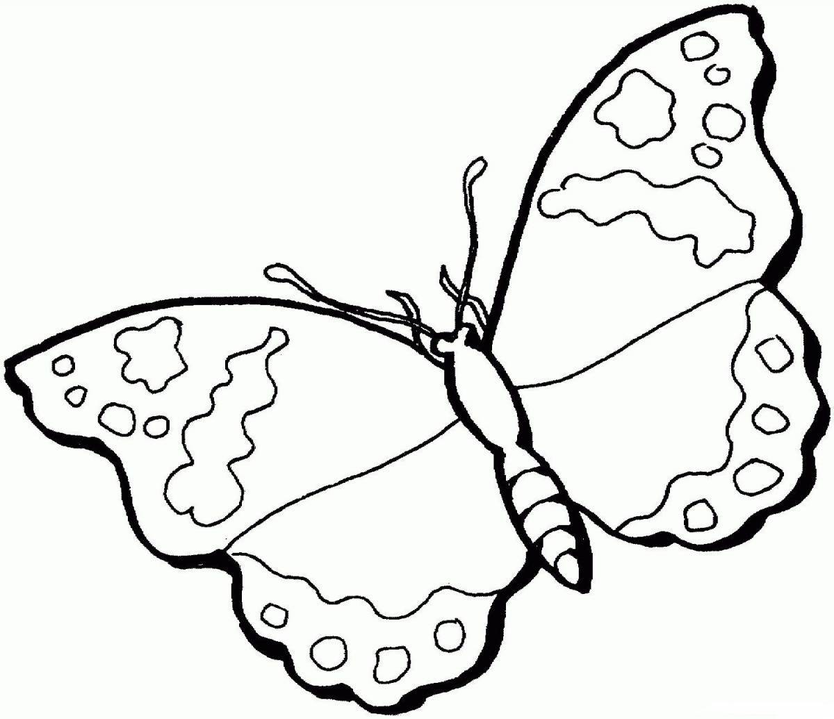 Бабочка раскраска для детей 3-4 лет