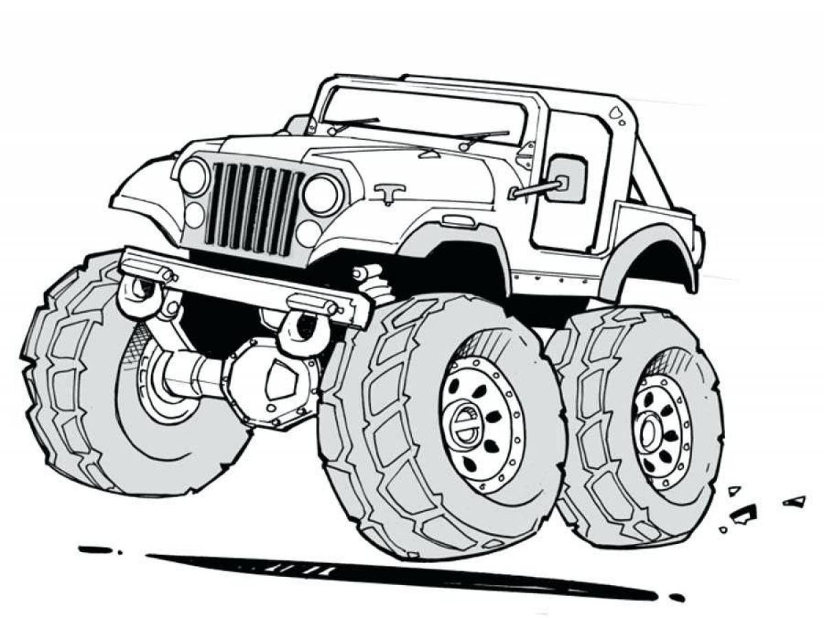 Luxury SUV coloring page