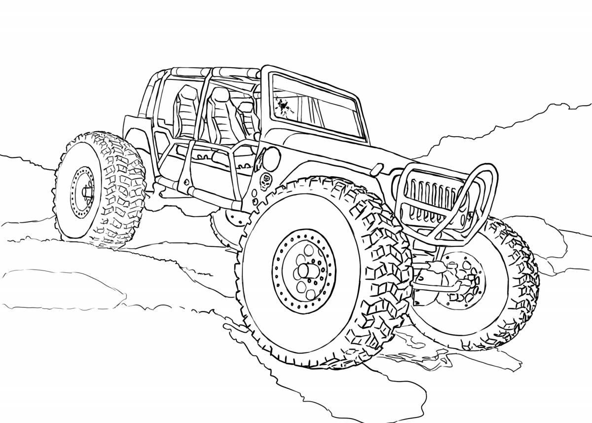 Charming SUV coloring page