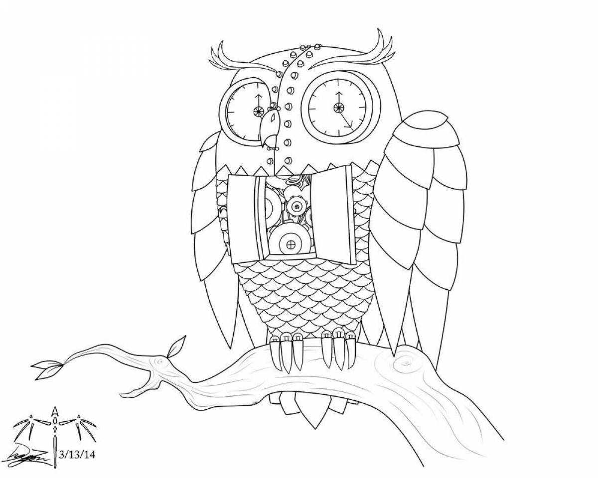 Coloring cute owl home