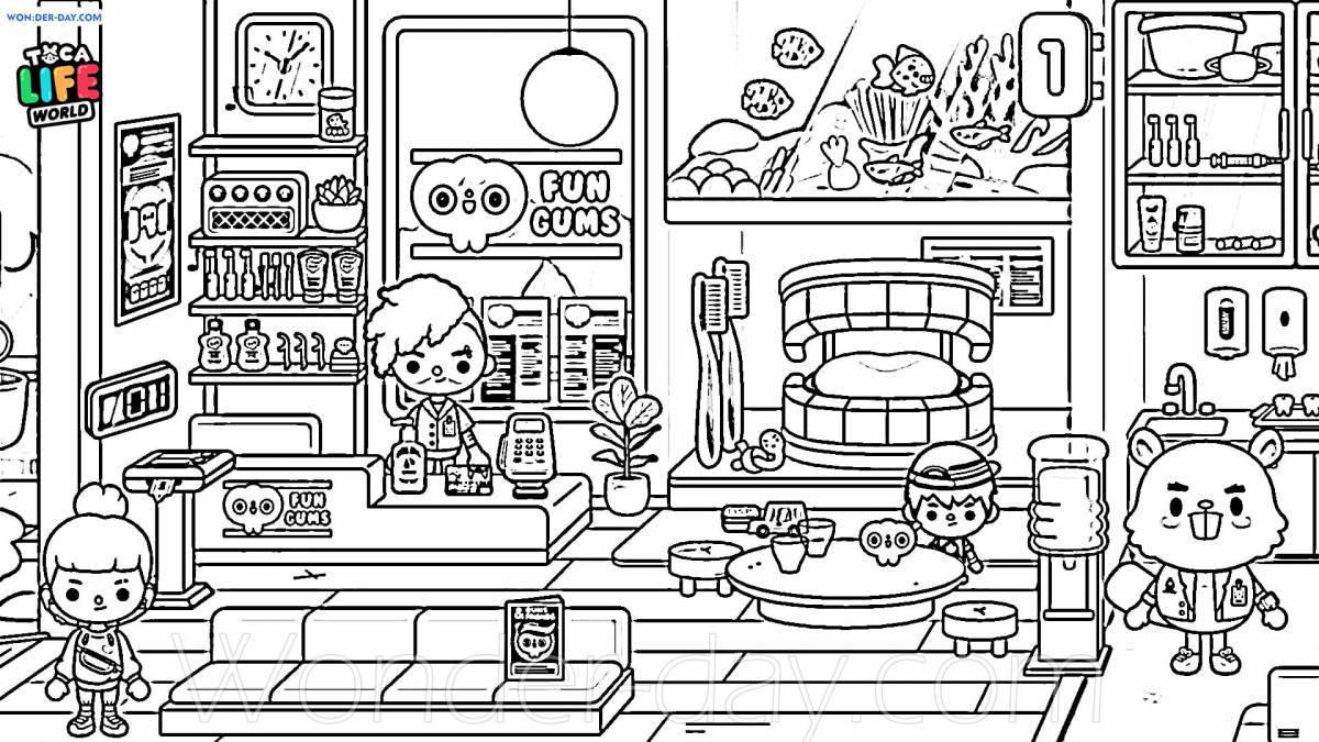 Fairytale game toka bok coloring page