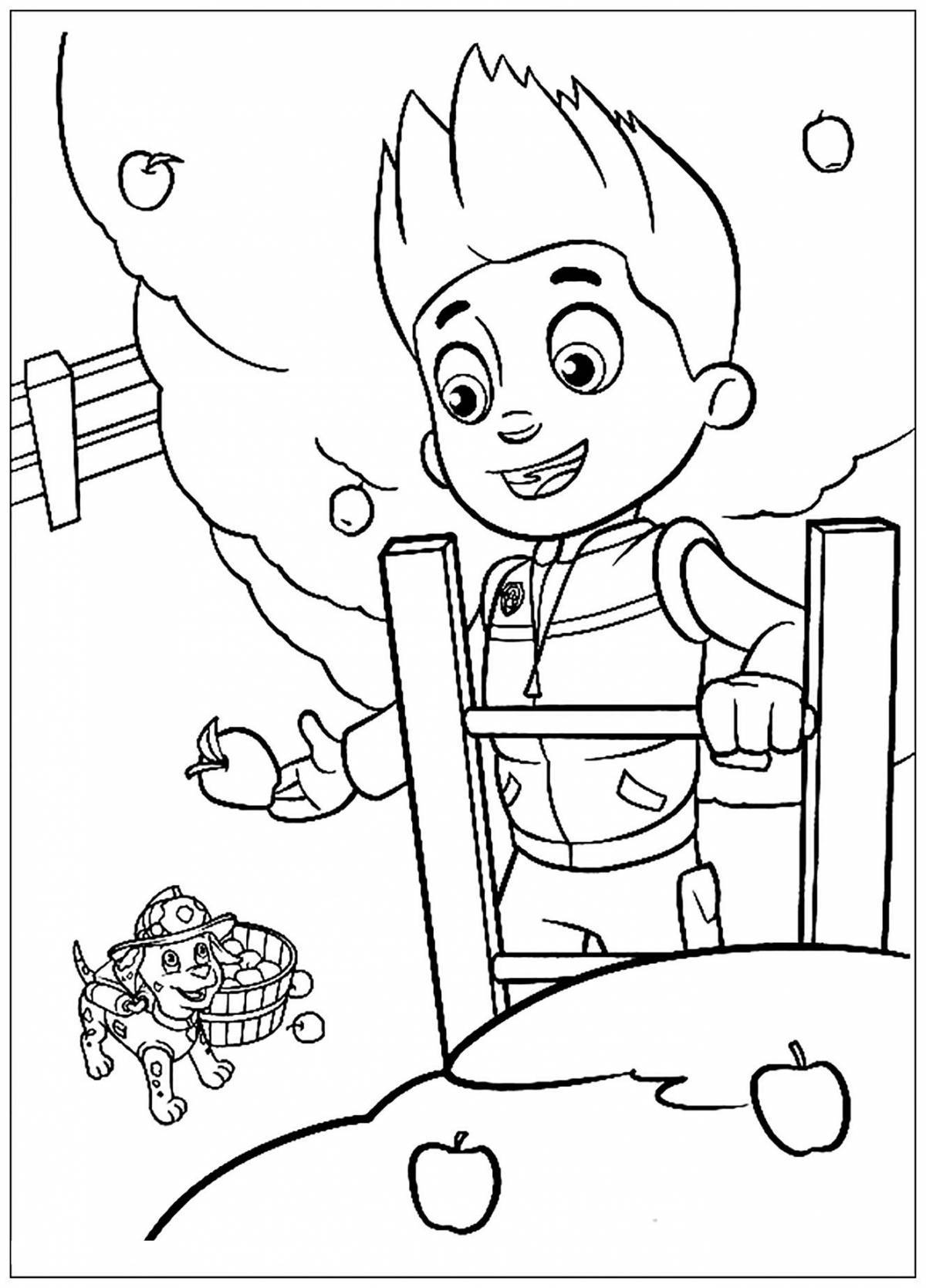 Colorful coloring paw patrol rider