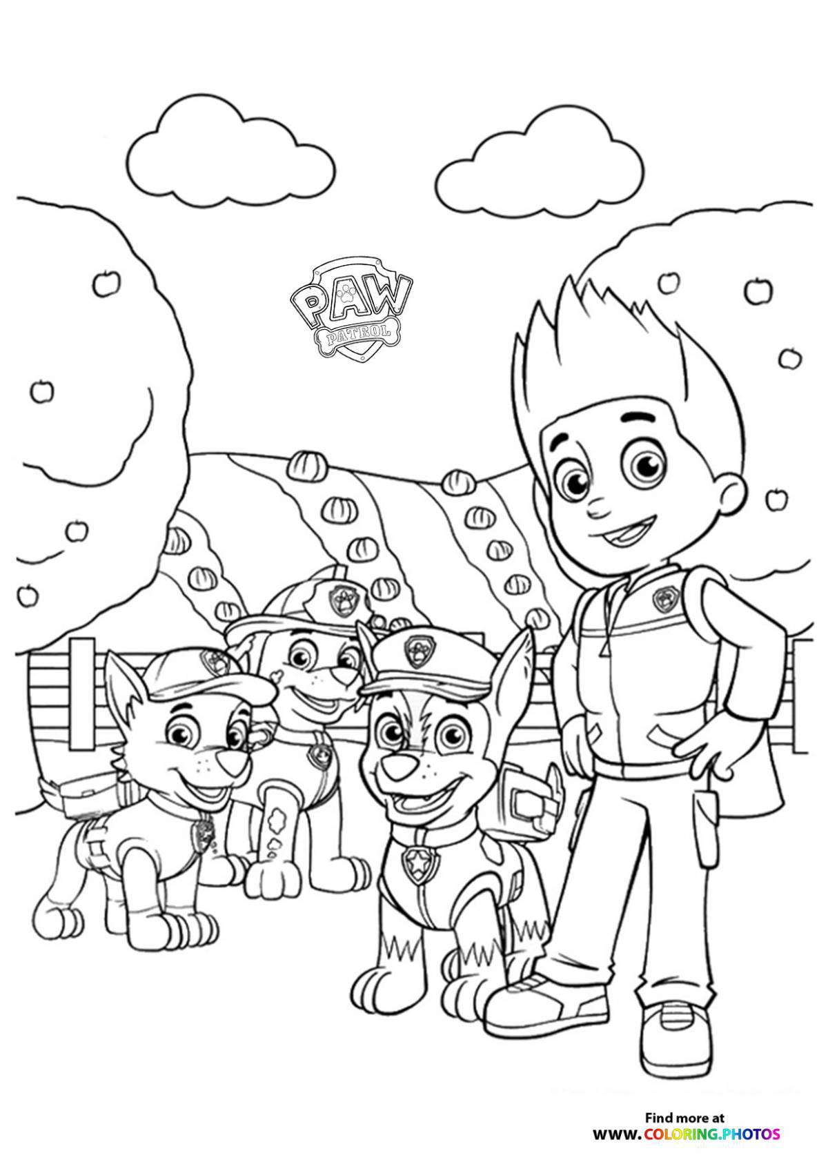 Bold coloring page paw patrol rider