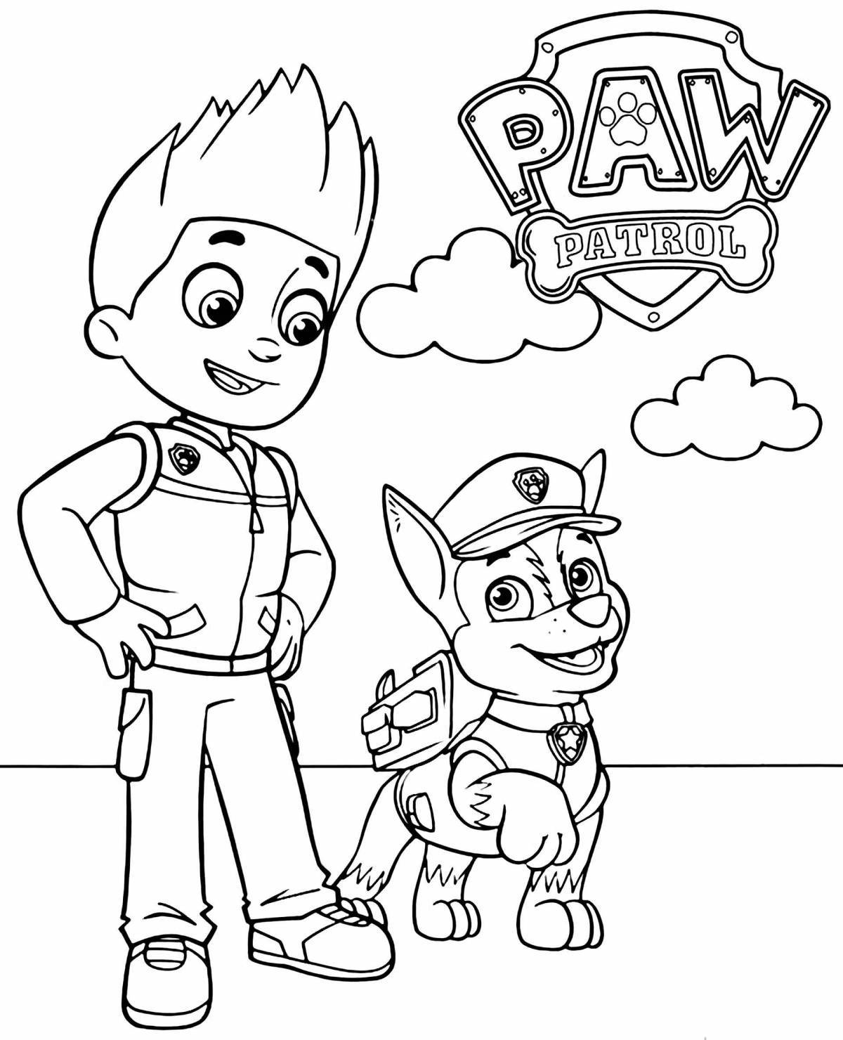 Color-gleeful coloring page paw patrol rider