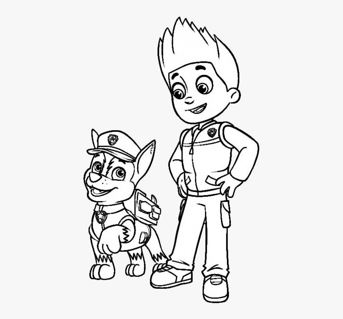 Color-frenzied coloring page paw patrol rider