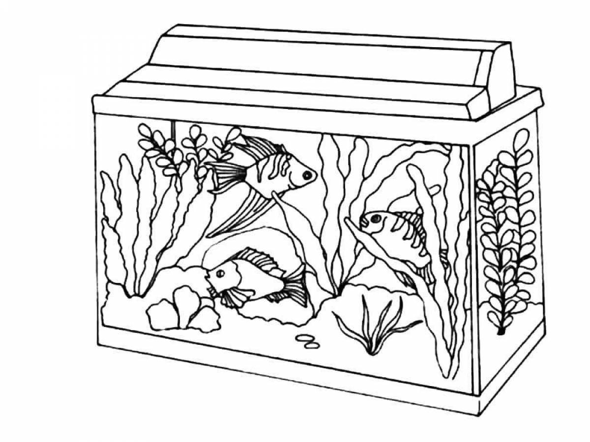 Веселые рыбки в аквариуме раскраски для детей