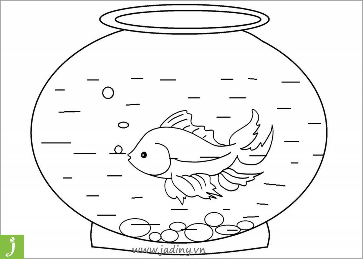 Aquarium coloring pages with great fish for kids