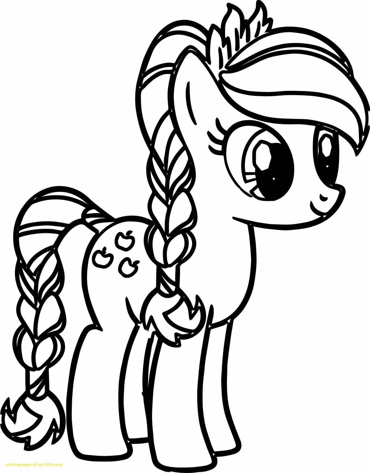 Adorable pony coloring pages for kids 5-6 years old