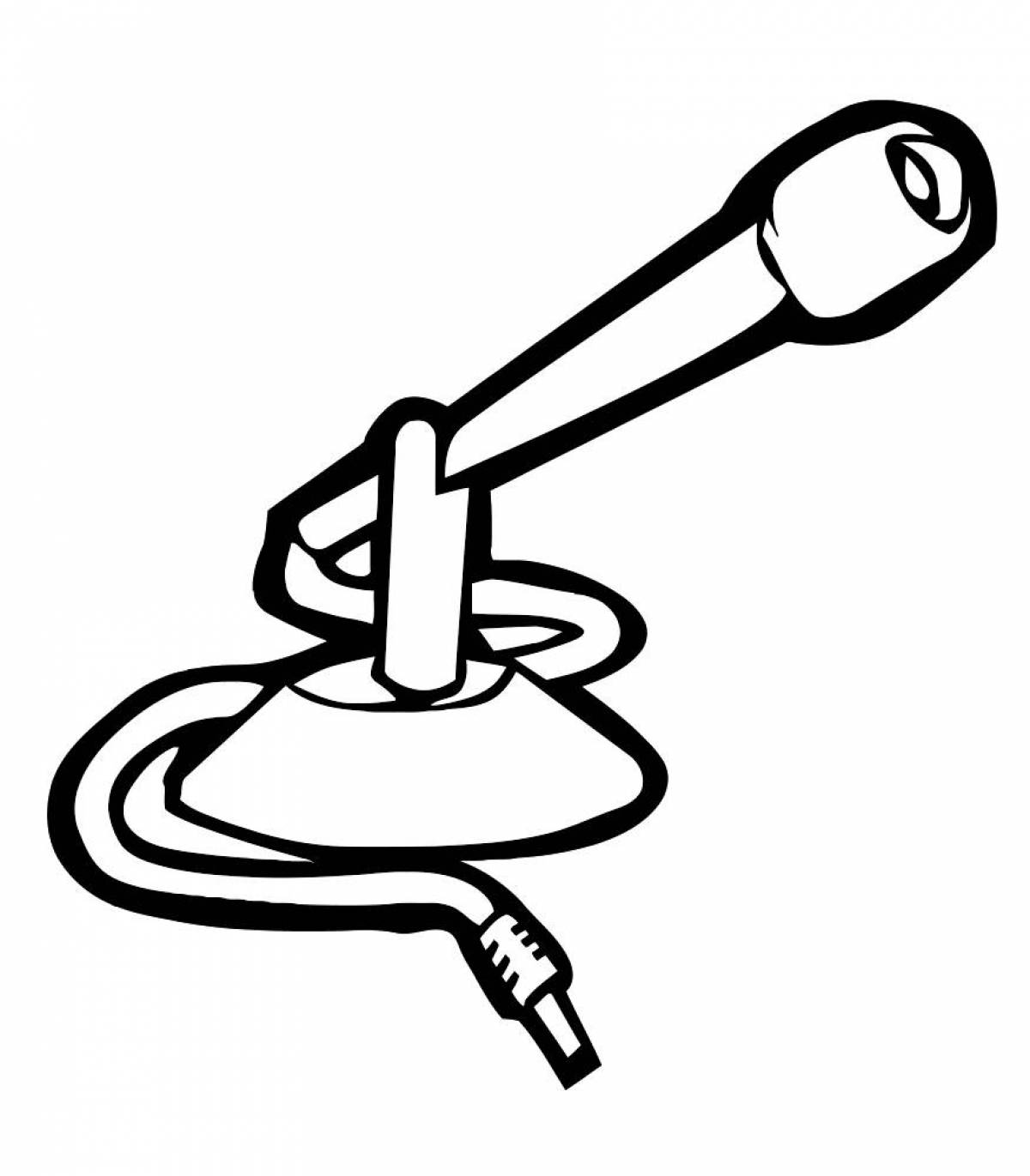Colorful microphone coloring page