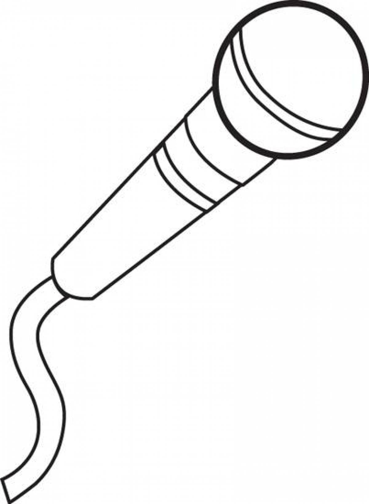 Glowing microphone coloring page