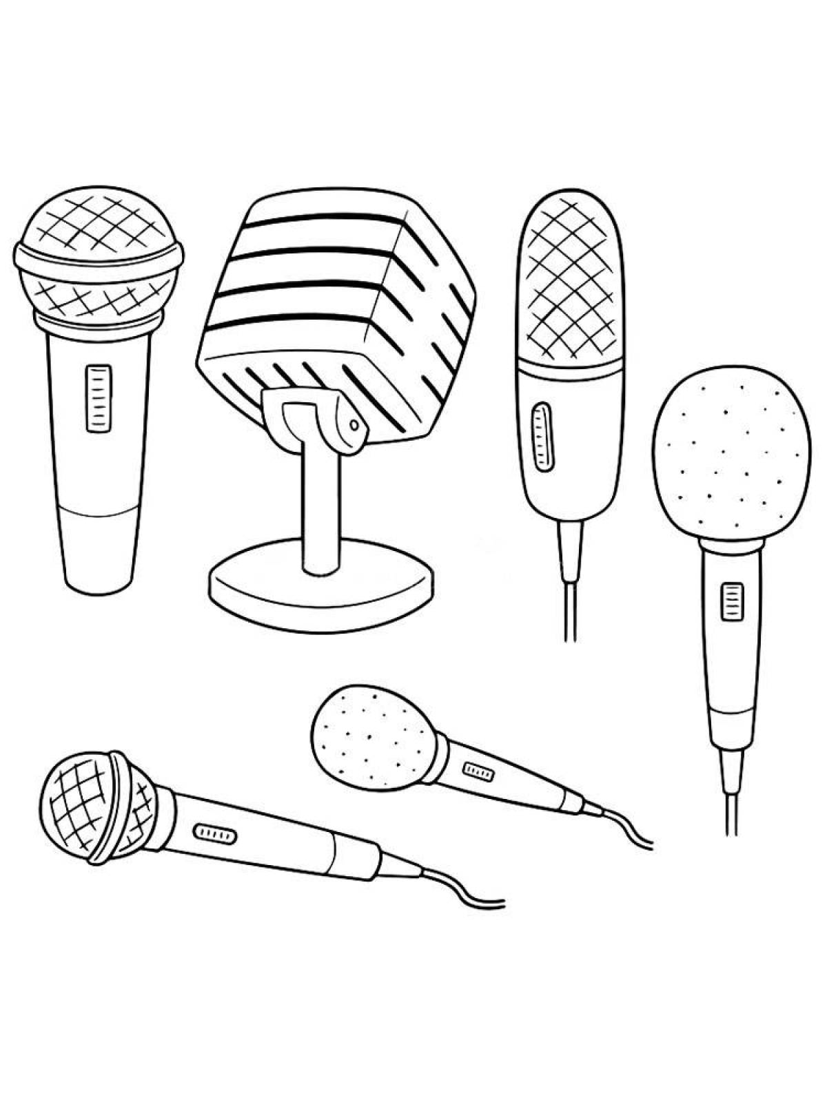 Radiant microphone coloring page