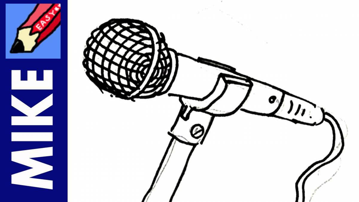 Microphone live coloring page