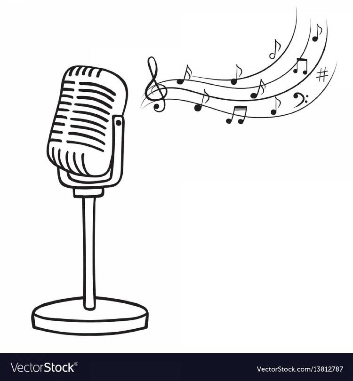 Glitter microphone coloring page