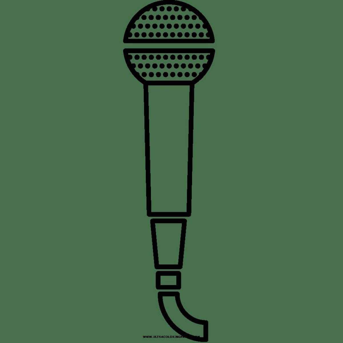 Attractive microphone coloring page