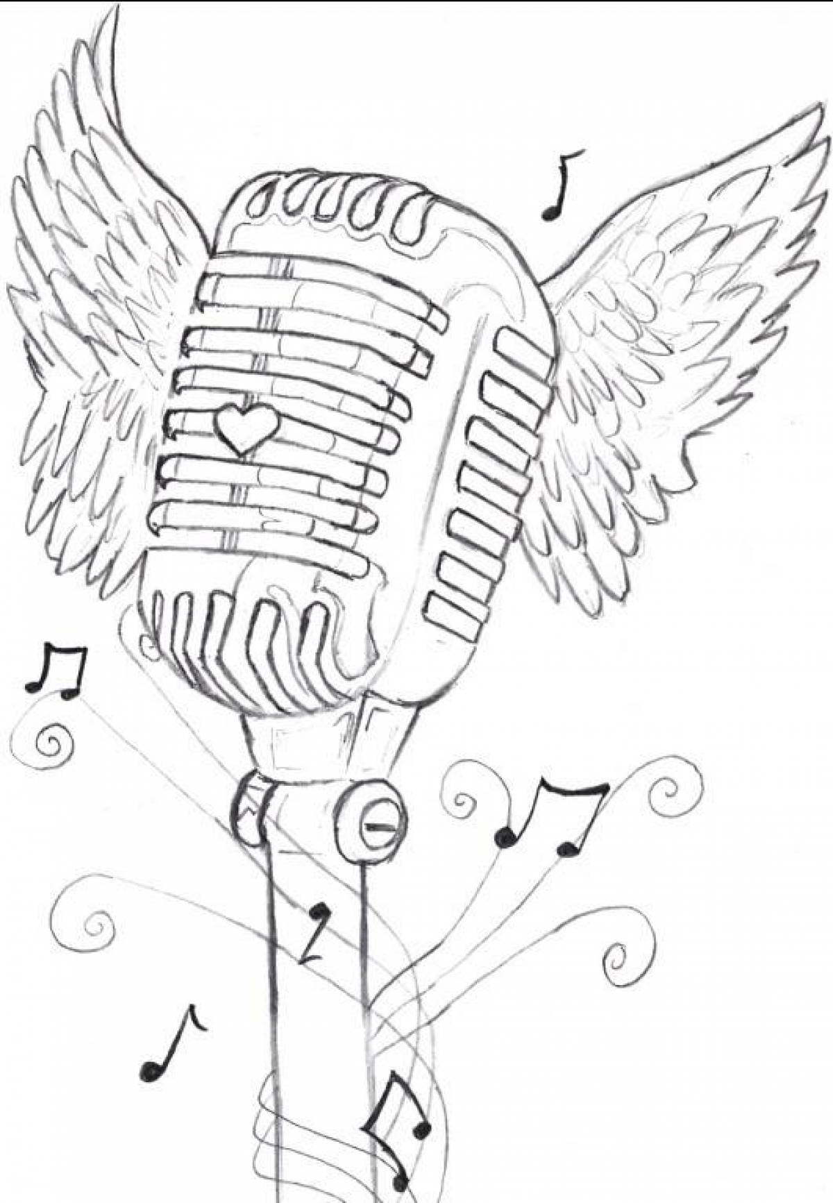 Tempting microphone coloring page