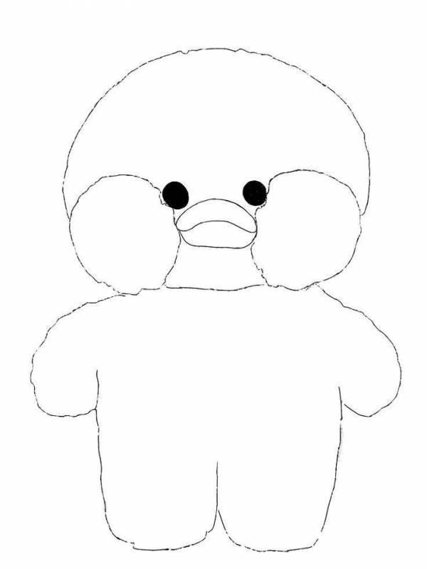 Coloring Pages Lalafanfan duck with clothes to cut out (39 pcs ...